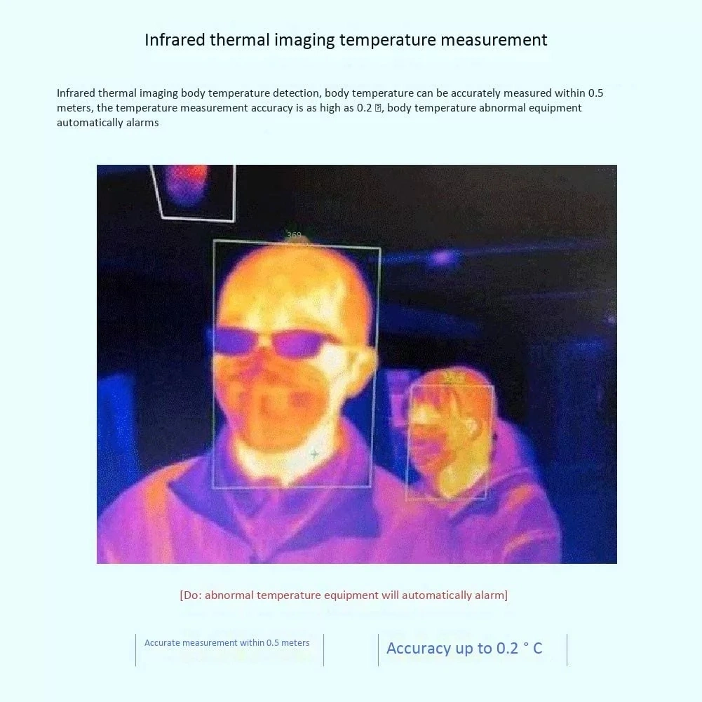 Temperature Screening Kiosk, Non-Contact, with Facial Recognition Software